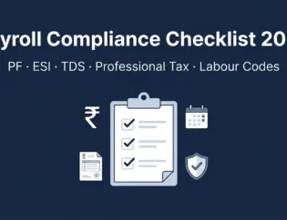 Payroll Compliance Checklist for Indian Companies 2026 covering PF, ESI, TDS, Professional Tax and Labour Codes
