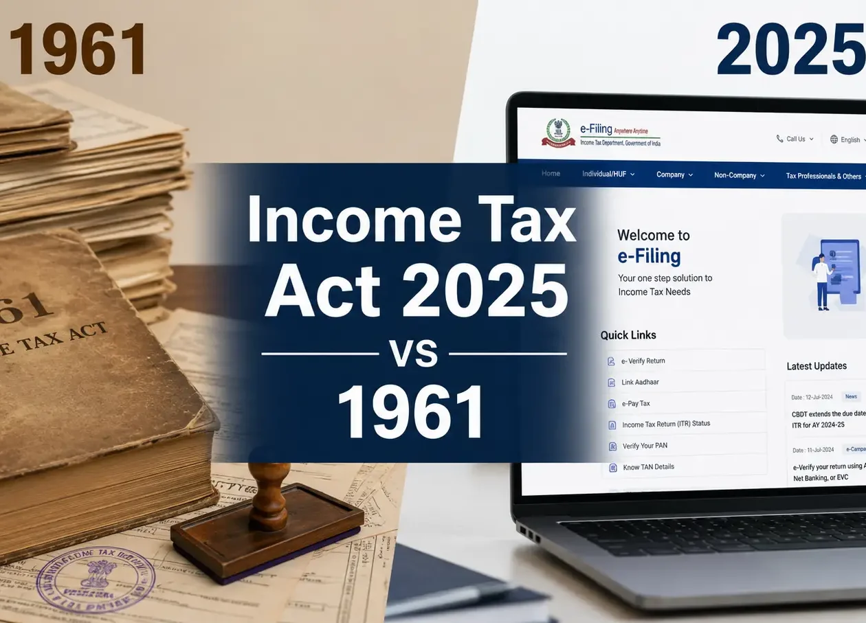 Income Tax Act 2025 vs Income Tax Act 1961 – Key Changes for Indian Taxpayers
