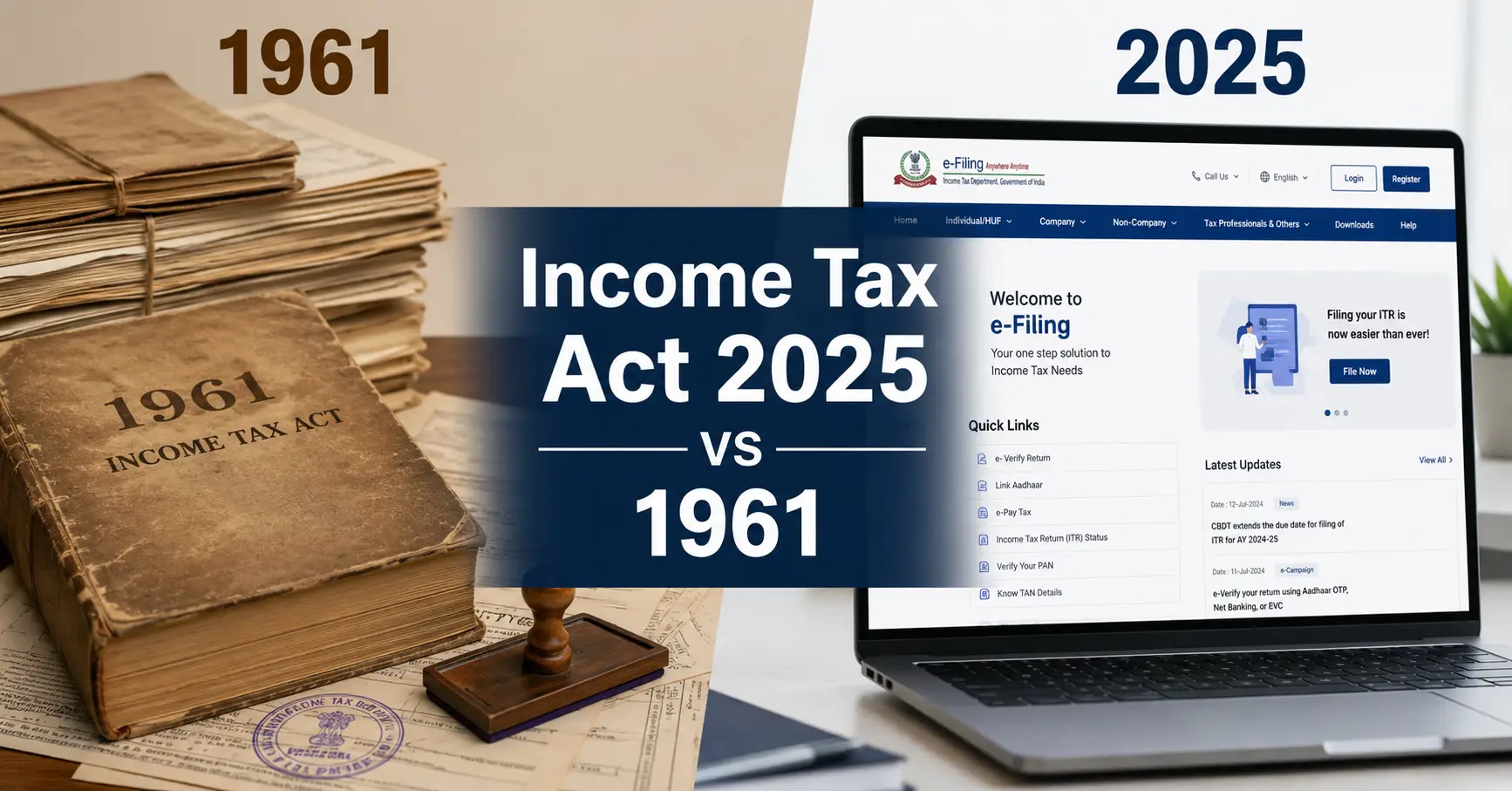 Income Tax Act 2025 vs Income Tax Act 1961 – Key Changes for Indian Taxpayers
