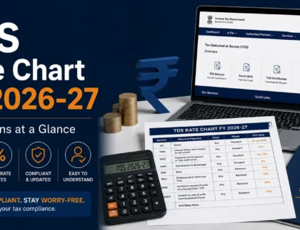 TDS rate chart for FY 2026-27 covering all sections under Income Tax Act India