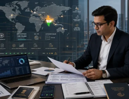 Indian investor reviewing foreign investments and FEMA, LRS and tax compliance requirements.