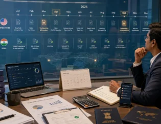 Indian founder reviewing the 2026 US company compliance calendar and India-side filing deadlines.